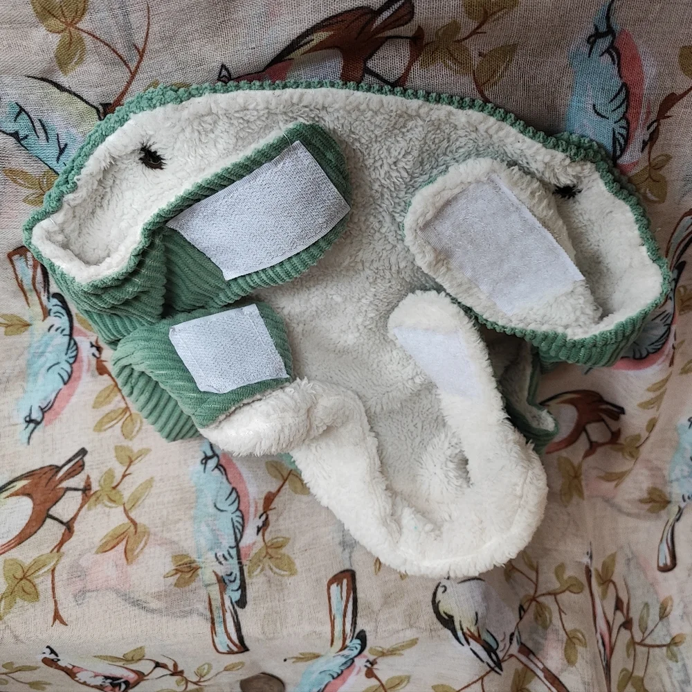 Celery Sage Green Corduroy Dog Cream Teddy Lining Warm Winter Jacket Vest Small